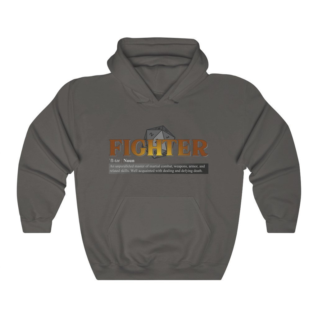 Fighter Class Definition - Funny Dungeons & Dragons Hooded Sweatshirt (Unisex) [Charcoal] NAB It Designs