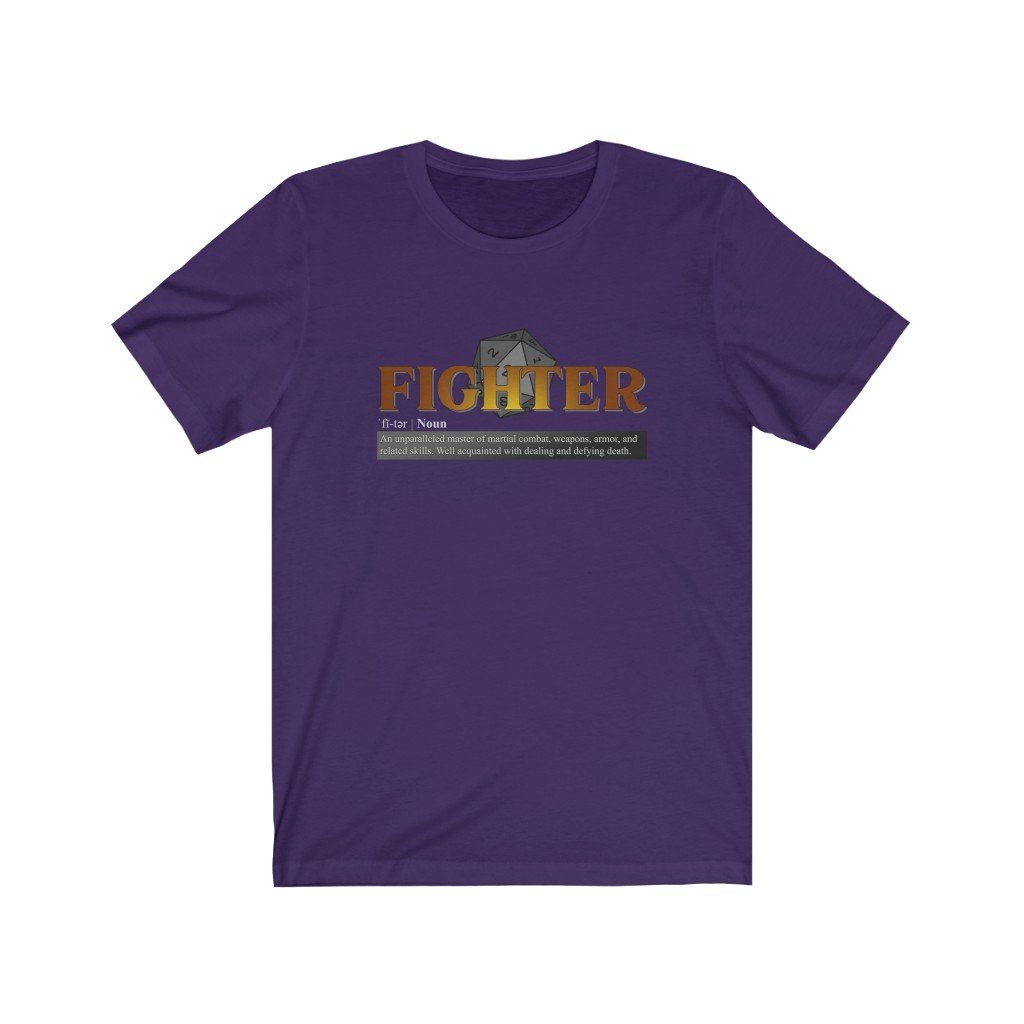 Fighter Class Definition - Funny Dungeons & Dragons T-Shirt (Unisex) [Team Purple] NAB It Designs