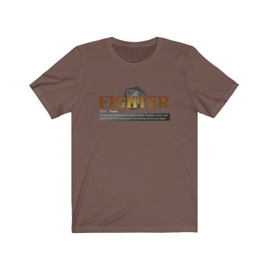 Fighter Class Definition - Funny Dungeons & Dragons T-Shirt (Unisex) [Brown] NAB It Designs