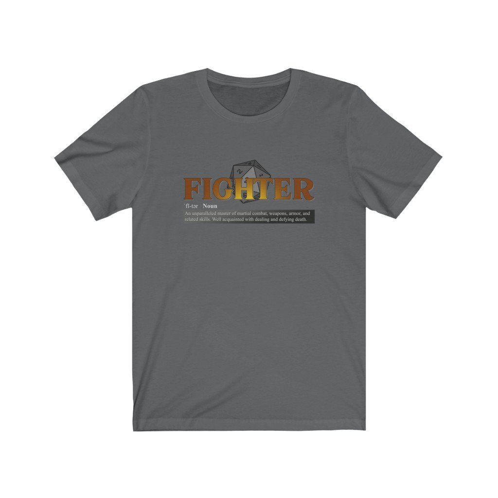 Fighter Class Definition - Funny Dungeons & Dragons T-Shirt (Unisex) [Asphalt] NAB It Designs