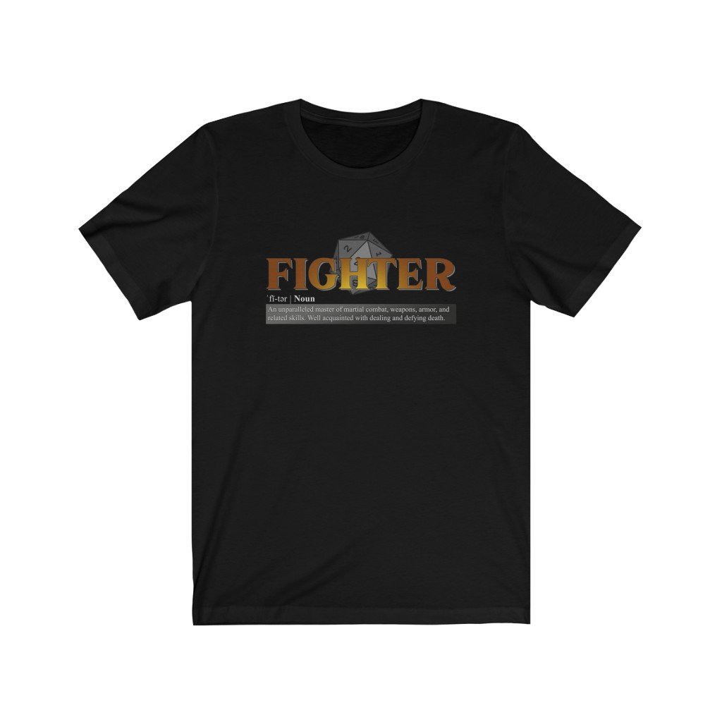 Fighter Class Definition - Funny Dungeons & Dragons T-Shirt (Unisex) [Black] NAB It Designs