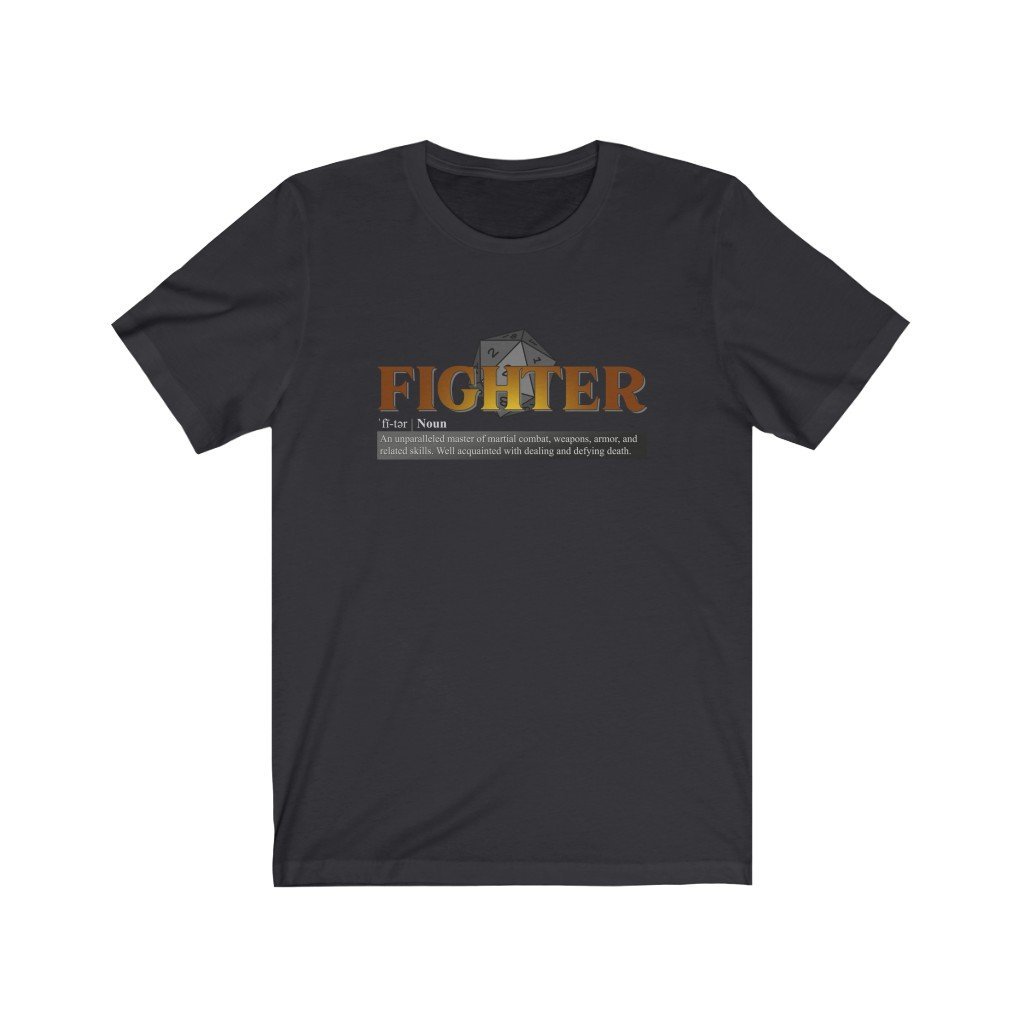 Fighter Class Definition - Funny Dungeons & Dragons T-Shirt (Unisex) [Dark Grey] NAB It Designs