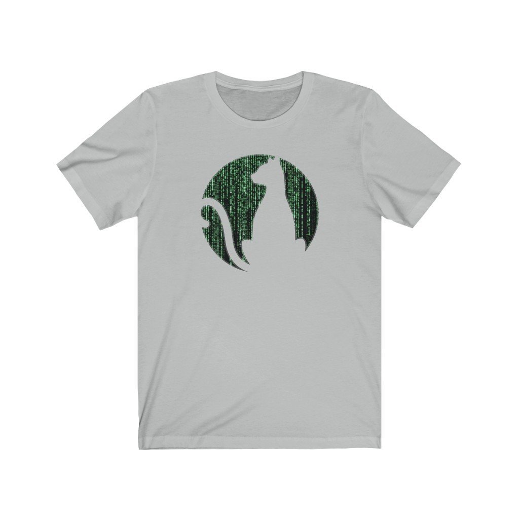Glitch Cat - Matrix Themed T-Shirt (Unisex) [Ash] NAB It Designs