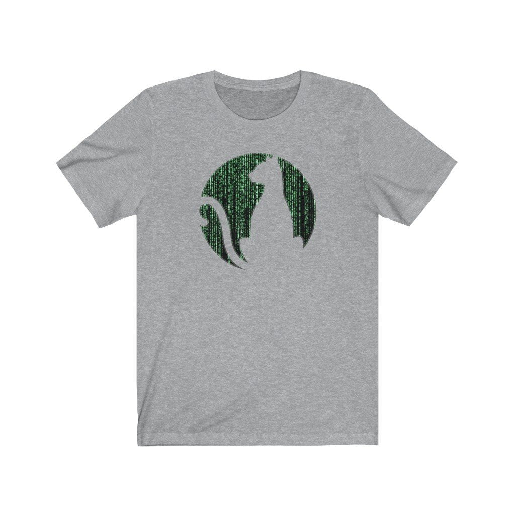 Glitch Cat - Matrix Themed T-Shirt (Unisex) [Athletic Heather] NAB It Designs