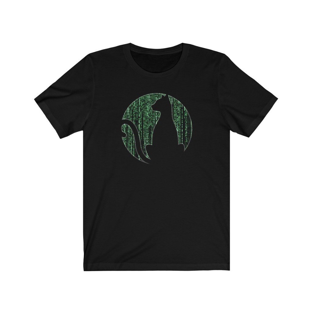 Glitch Cat - Matrix Themed T-Shirt (Unisex) [Black] NAB It Designs