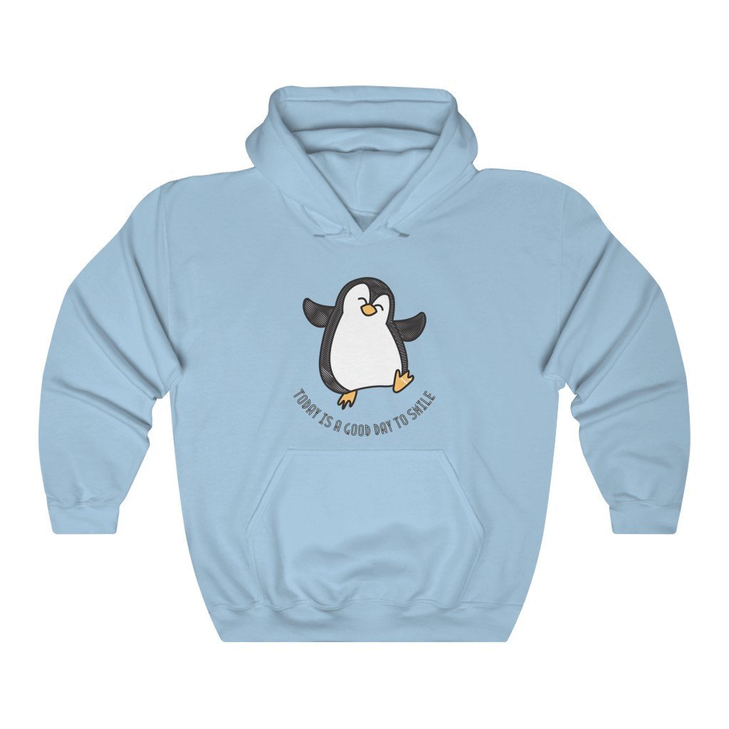 Happy Dancing Penguin Hooded Sweatshirt [Light Blue] NAB It Designs