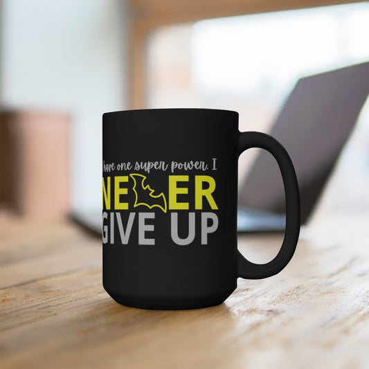 I Never Give Up Mug - Motivational Batman Quote Coffee Mug, 15oz [15oz] NAB It Designs