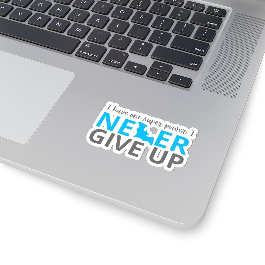 I Never Give Up Sticker (Turquoise) - Batman Quote Sticker [3" × 3"] NAB It Designs