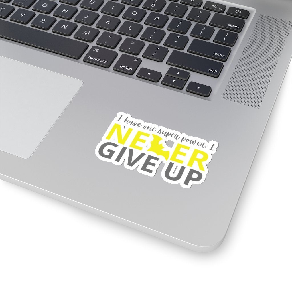 I Never Give Up Sticker (Yellow) - Batman Quote Sticker [3" × 3"] NAB It Designs