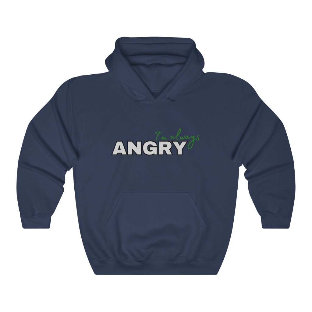 I'm Always Angry - Hulk Quote Hooded Sweatshirt (Unisex) [Navy] NAB It Designs