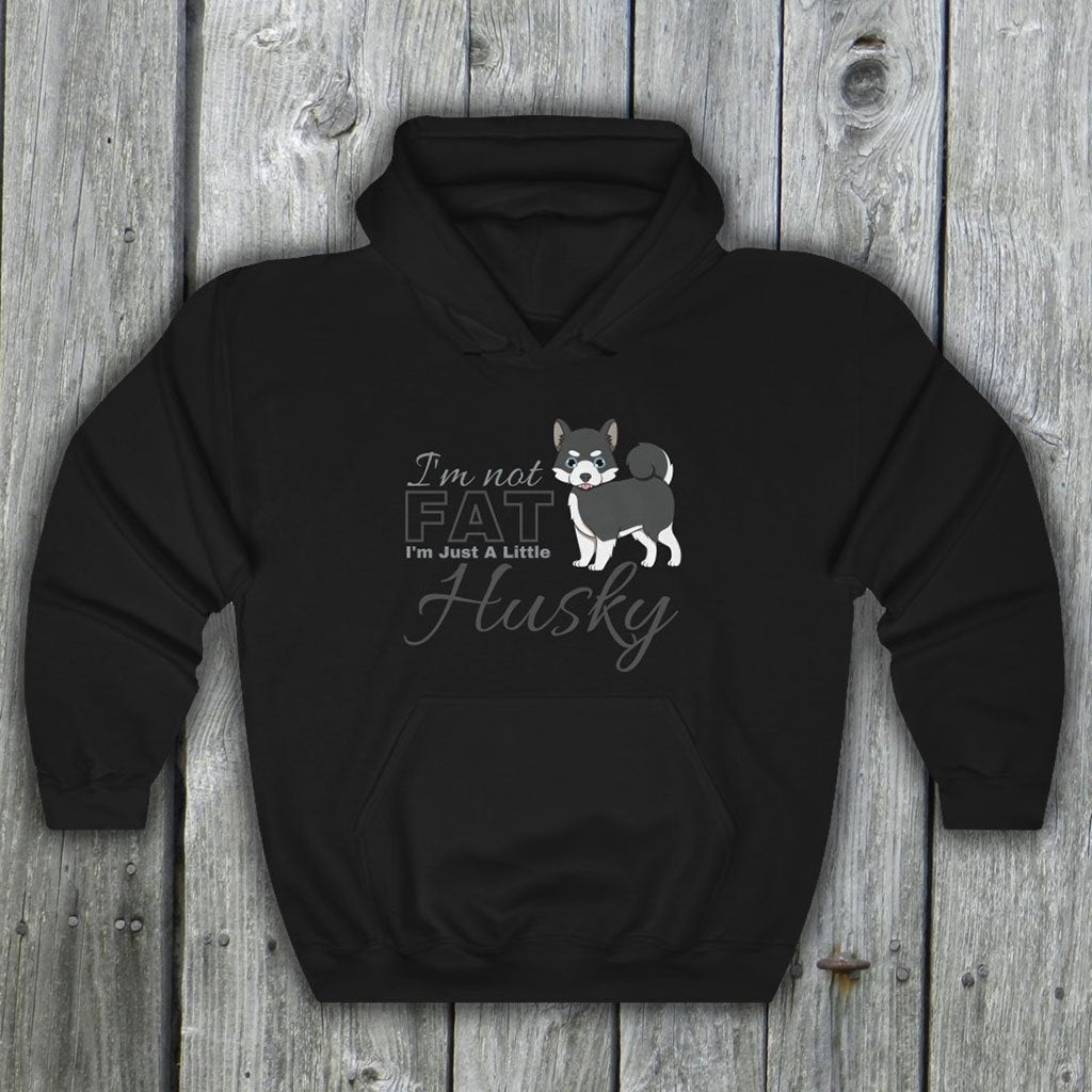 I'm Not Fat. I'm Just A Little Husky - Funny Black Pomsky Hooded Sweatshirt (Unisex) [Black] NAB It Designs