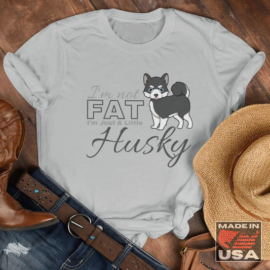 I'm Not Fat. I'm Just A Little Husky - Funny Black Pomsky T-Shirt (Unisex) [Ash] NAB It Designs