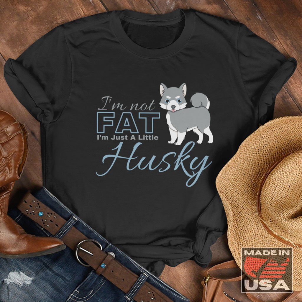 I'm Not Fat. I'm Just A Little Husky - Funny Grey Pomsky T-Shirt (Unisex) [Black] NAB It Designs