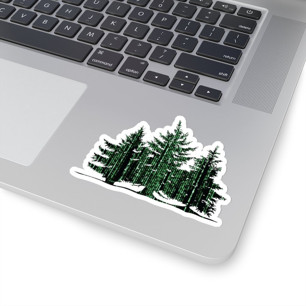 Merry Matrix Trees - Fun Matrix Christmas Sticker [4" × 4"] NAB It Designs