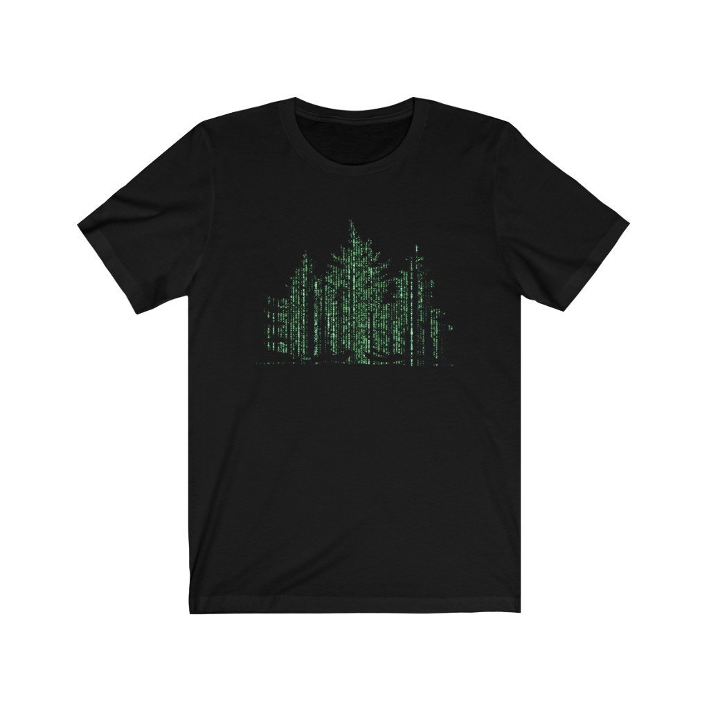 Merry Matrix Trees - Fun Matrix Christmas T-Shirt (Unisex) [Black] NAB It Designs