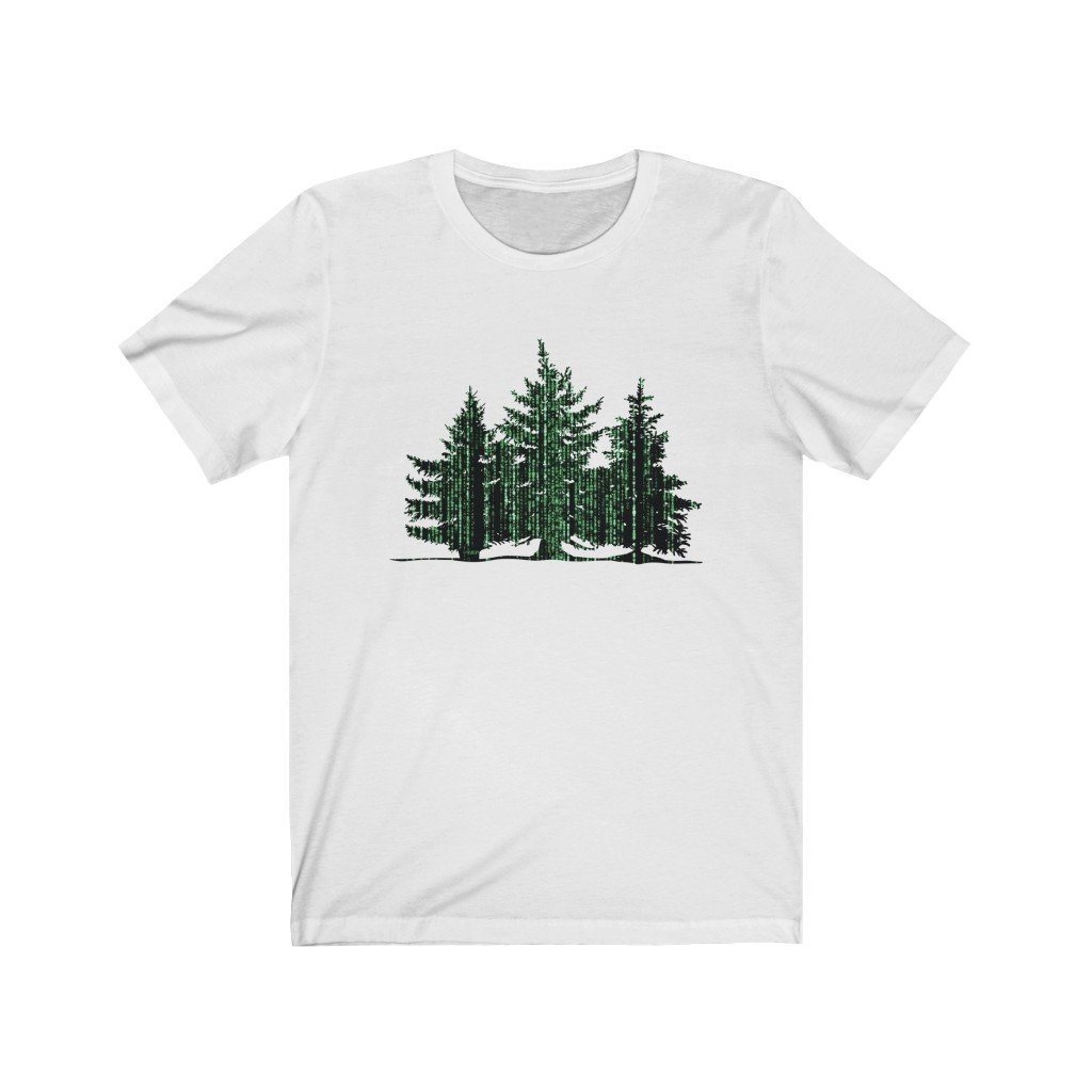Merry Matrix Trees - Fun Matrix Christmas T-Shirt (Unisex) [White] NAB It Designs