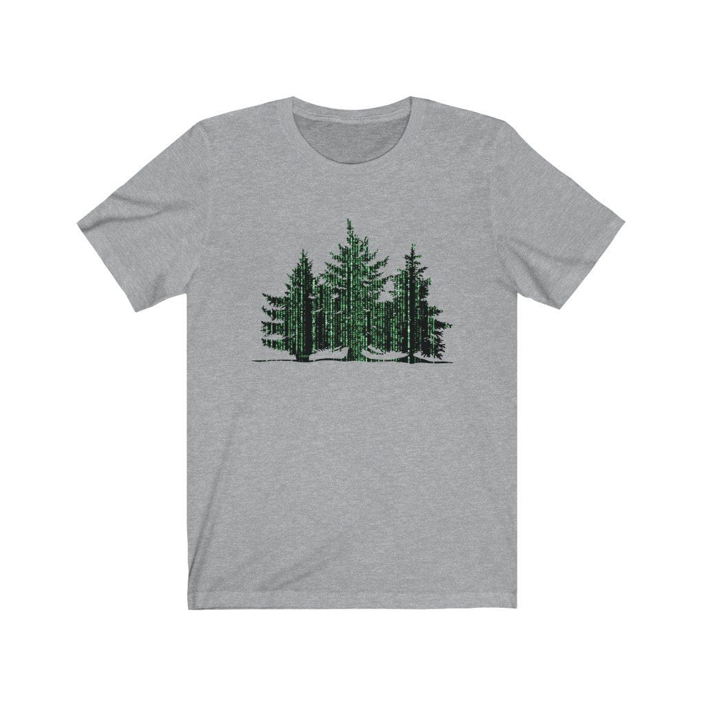 Merry Matrix Trees - Fun Matrix Christmas T-Shirt (Unisex) [Athletic Heather] NAB It Designs
