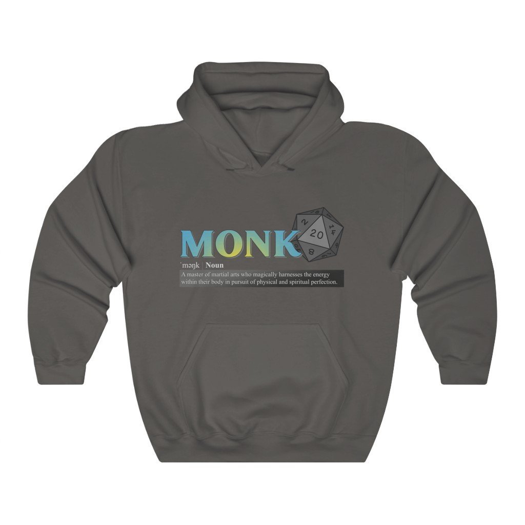 Monk Class Definition - Funny Dungeons & Dragons Hooded Sweatshirt (Unisex) [Charcoal] NAB It Designs