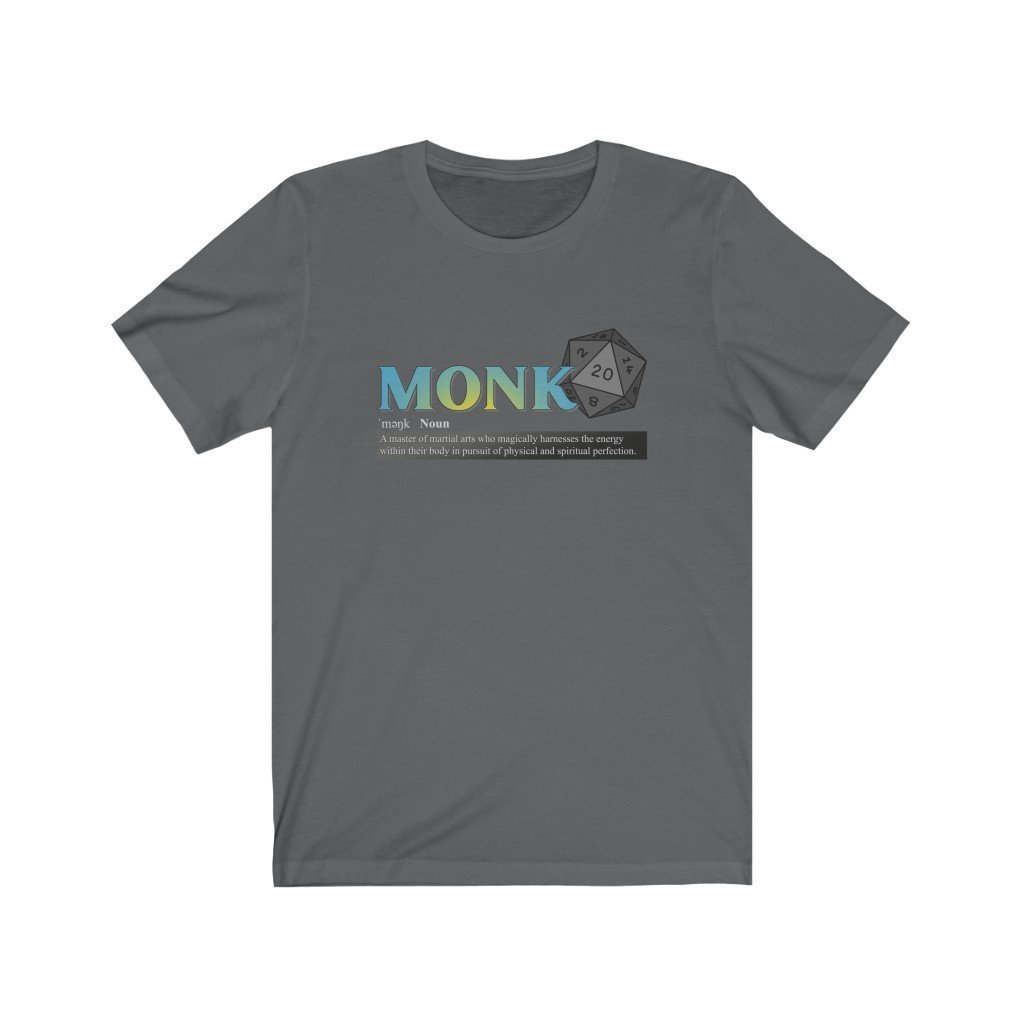 Monk Class Definition - Funny Dungeons & Dragons T-Shirt (Unisex) [Asphalt] NAB It Designs
