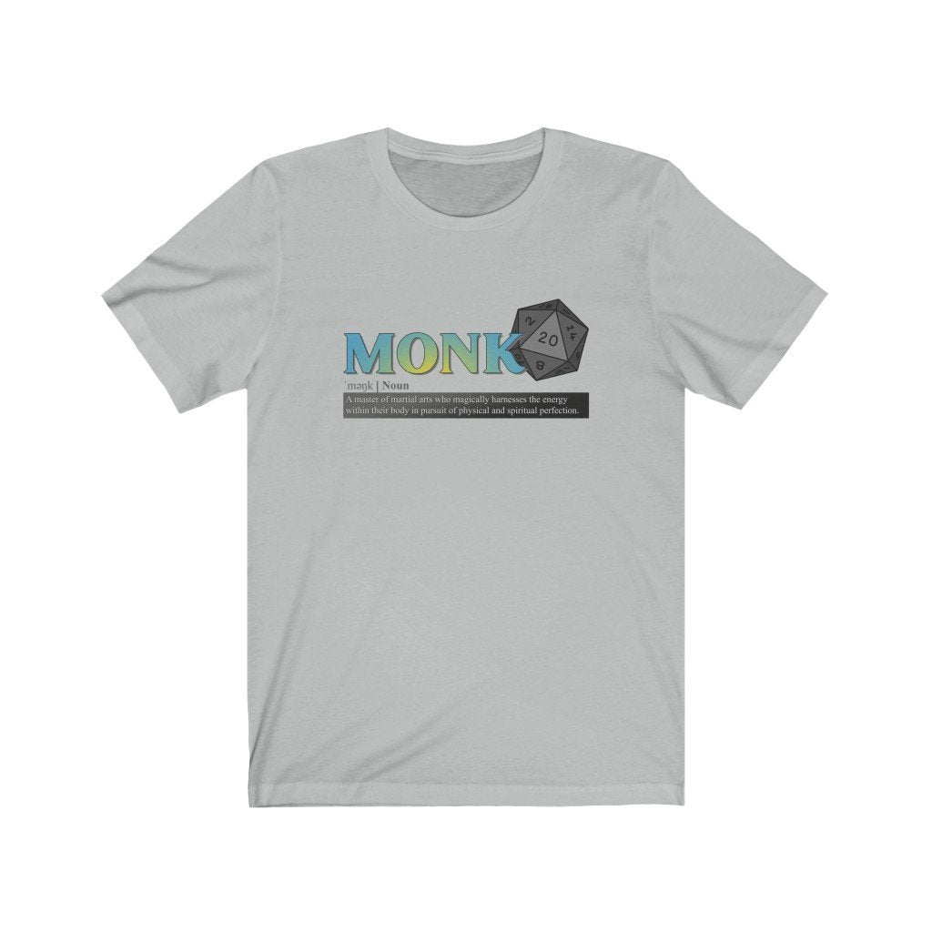 Monk Class Definition - Funny Dungeons & Dragons T-Shirt (Unisex) [Ash] NAB It Designs