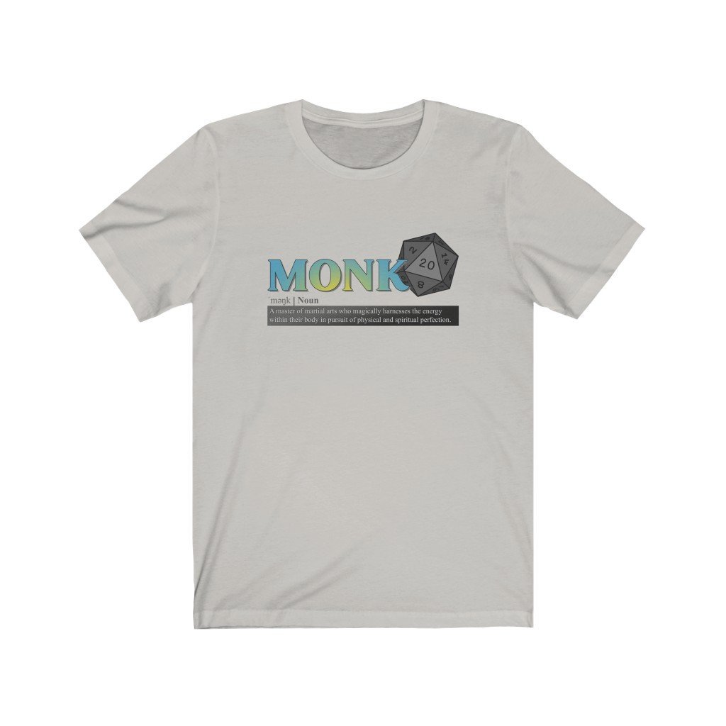 Monk Class Definition - Funny Dungeons & Dragons T-Shirt (Unisex) [Silver] NAB It Designs