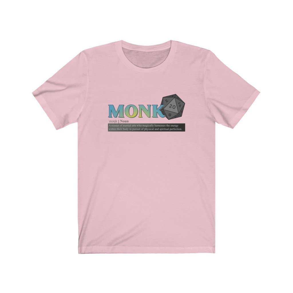 Monk Class Definition - Funny Dungeons & Dragons T-Shirt (Unisex) [Pink] NAB It Designs