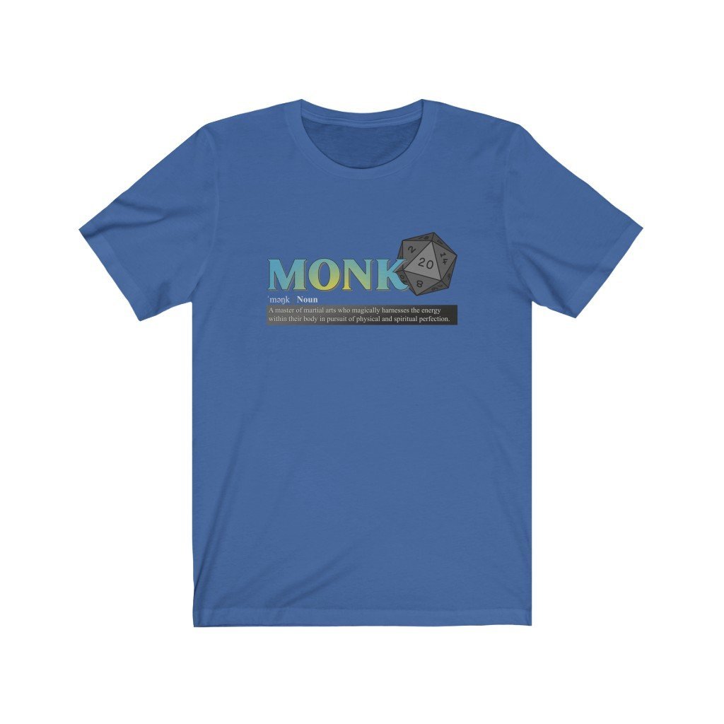 Monk Class Definition - Funny Dungeons & Dragons T-Shirt (Unisex) [True Royal] NAB It Designs