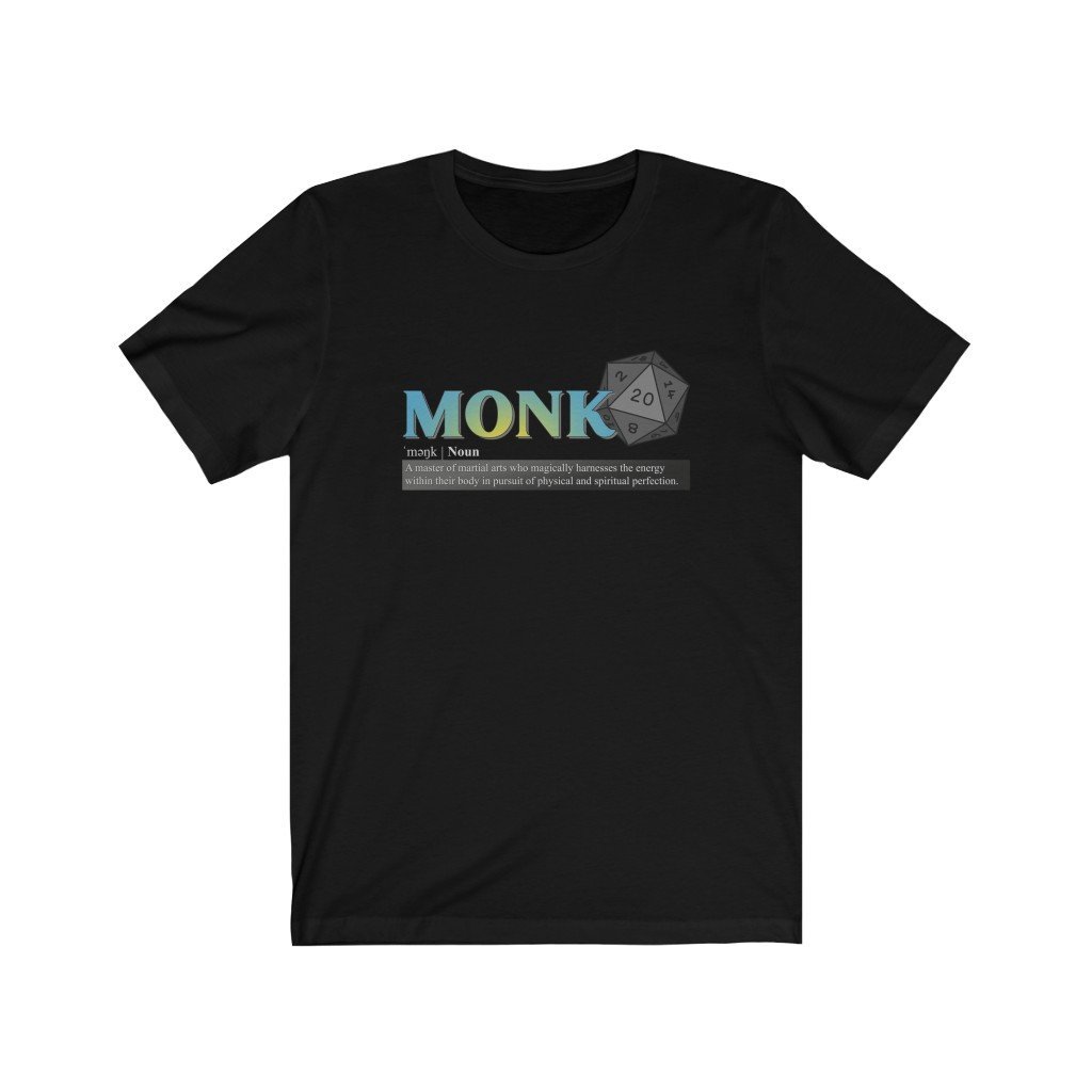 Monk Class Definition - Funny Dungeons & Dragons T-Shirt (Unisex) [Black] NAB It Designs