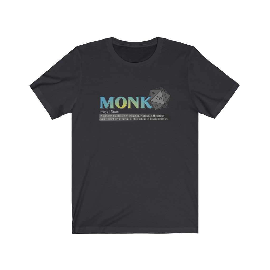Monk Class Definition - Funny Dungeons & Dragons T-Shirt (Unisex) [Dark Grey] NAB It Designs