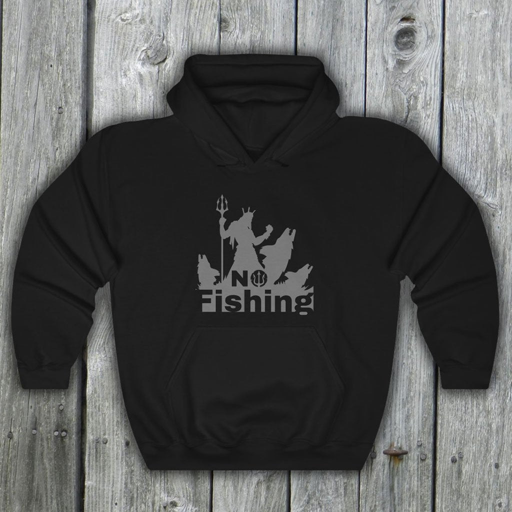 No Fishing - Funny Aquaman Hooded Sweatshirt (Unisex) [Black] NAB It Designs