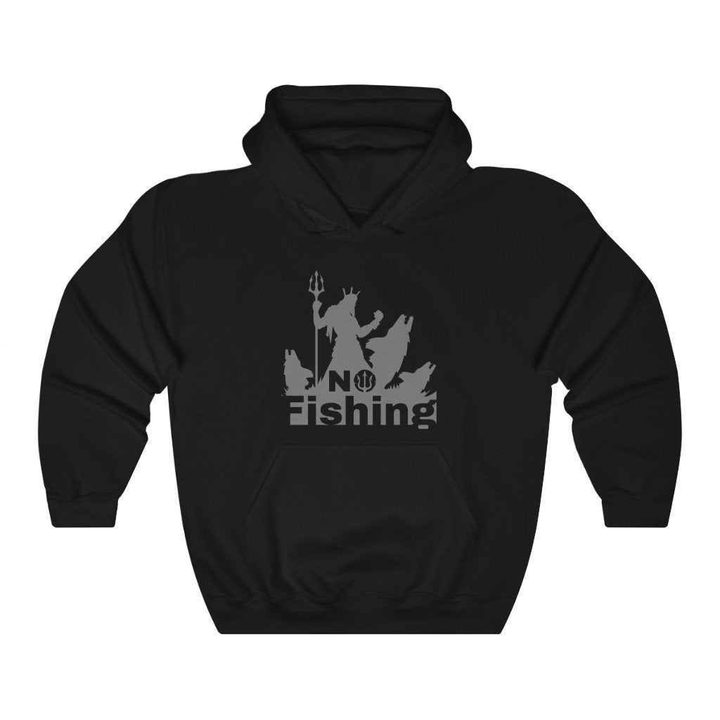 No Fishing - Funny Aquaman Hooded Sweatshirt (Unisex) [Black] NAB It Designs