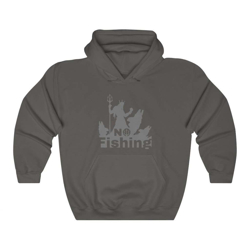 No Fishing - Funny Aquaman Hooded Sweatshirt (Unisex) [Charcoal] NAB It Designs