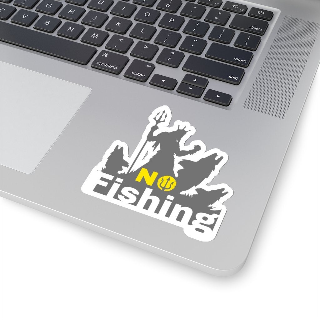 No Fishing Sticker - Funny Aquaman Sticker [4" × 4"] NAB It Designs