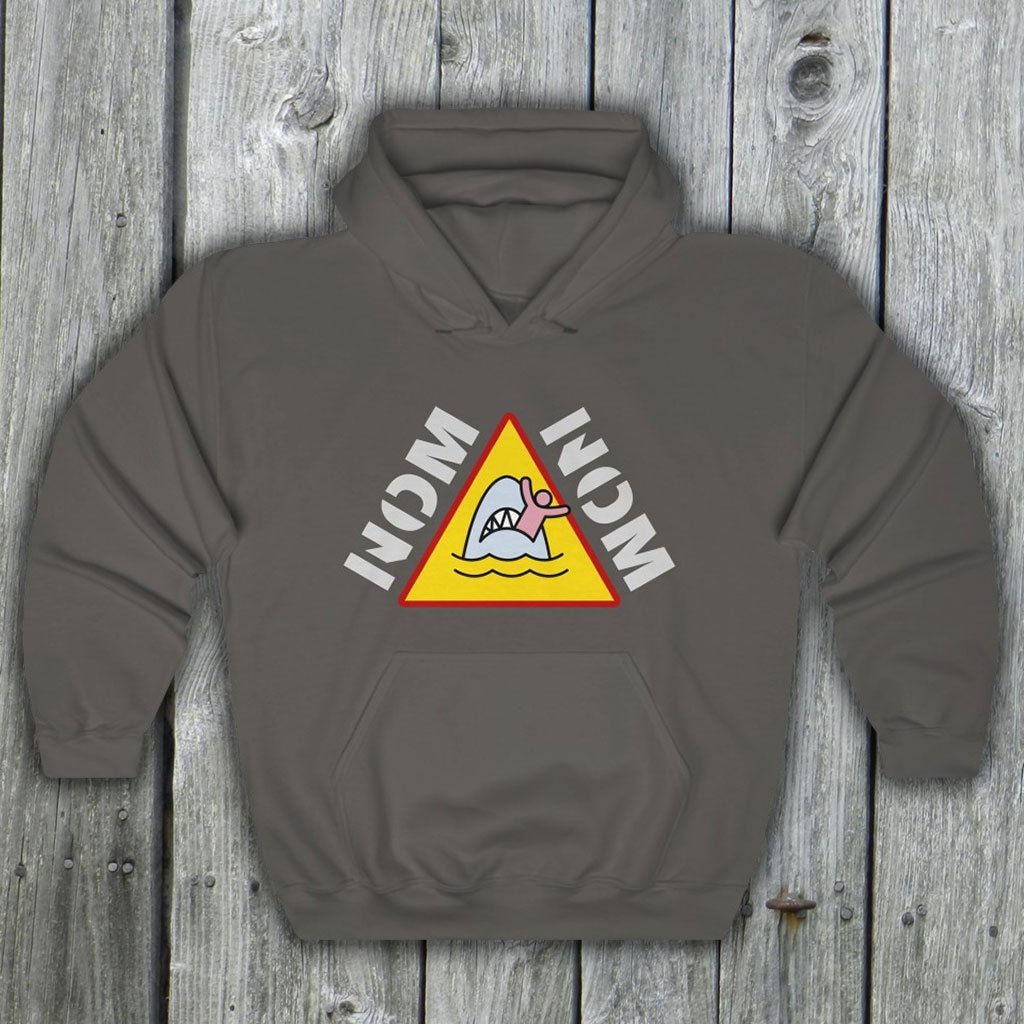 NOM NOM - King Shark Hooded Sweatshirt (Unisex) [Charcoal] NAB It Designs