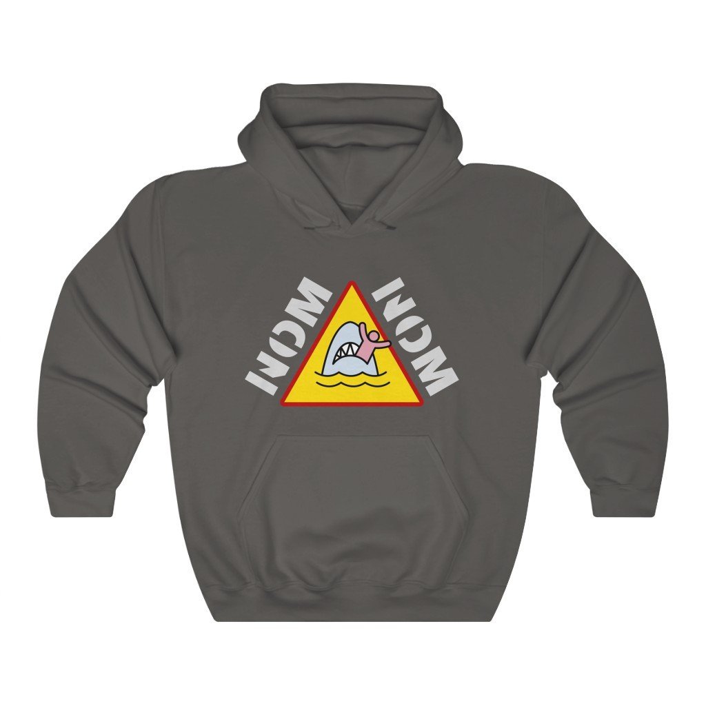 NOM NOM - King Shark Hooded Sweatshirt (Unisex) [Charcoal] NAB It Designs