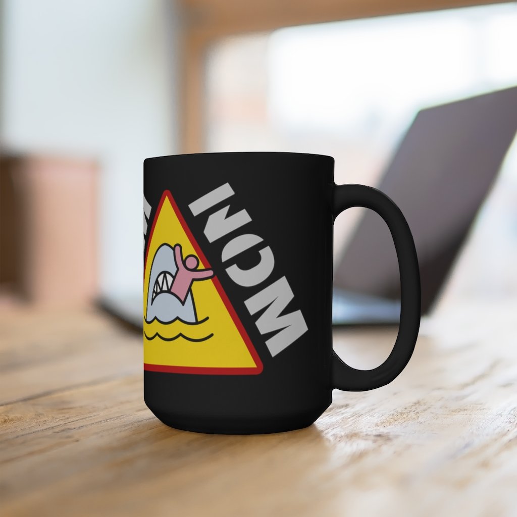 NOM NOM Mug - Funny King Shark Coffee Mug, 15oz [15oz] NAB It Designs