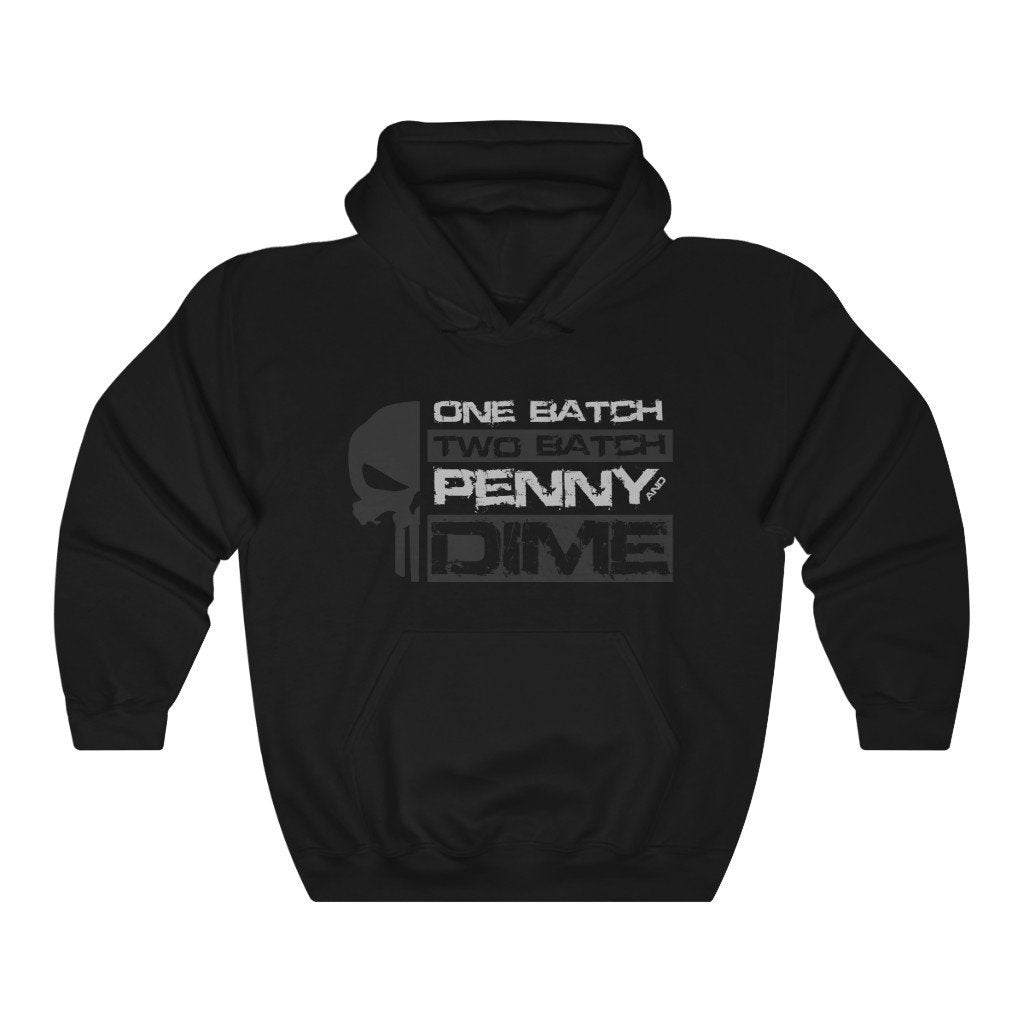 One Batch, Two Batch, Penny And Dime - Punisher Themed Hooded Sweatshirt [Black] NAB It Designs