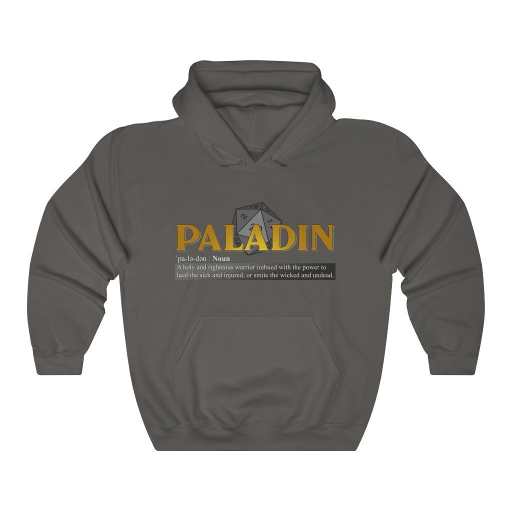 Paladin Class Definition - Funny Dungeons & Dragons Hooded Sweatshirt (Unisex) [Charcoal] NAB It Designs