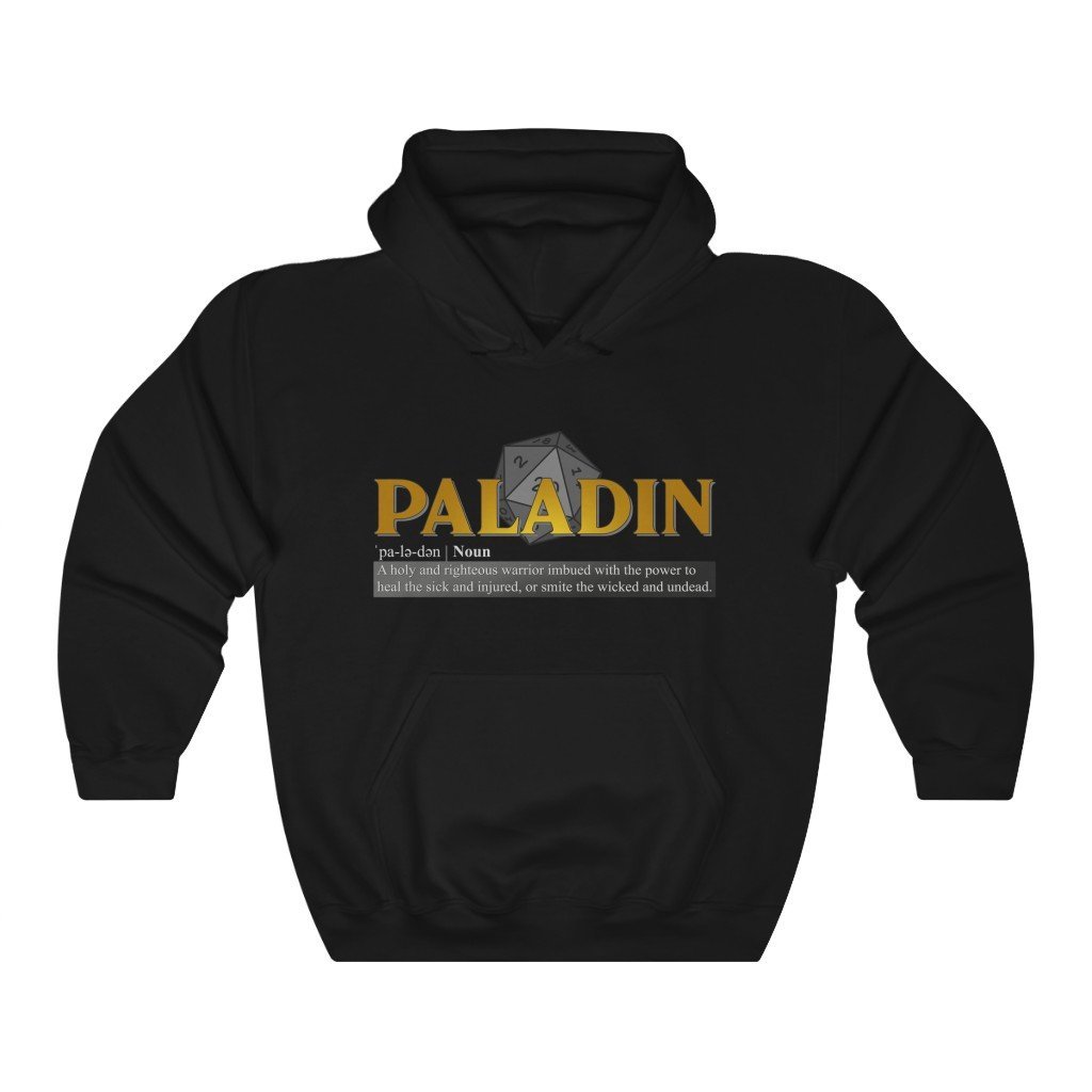 Paladin Class Definition - Funny Dungeons & Dragons Hooded Sweatshirt (Unisex) [Black] NAB It Designs