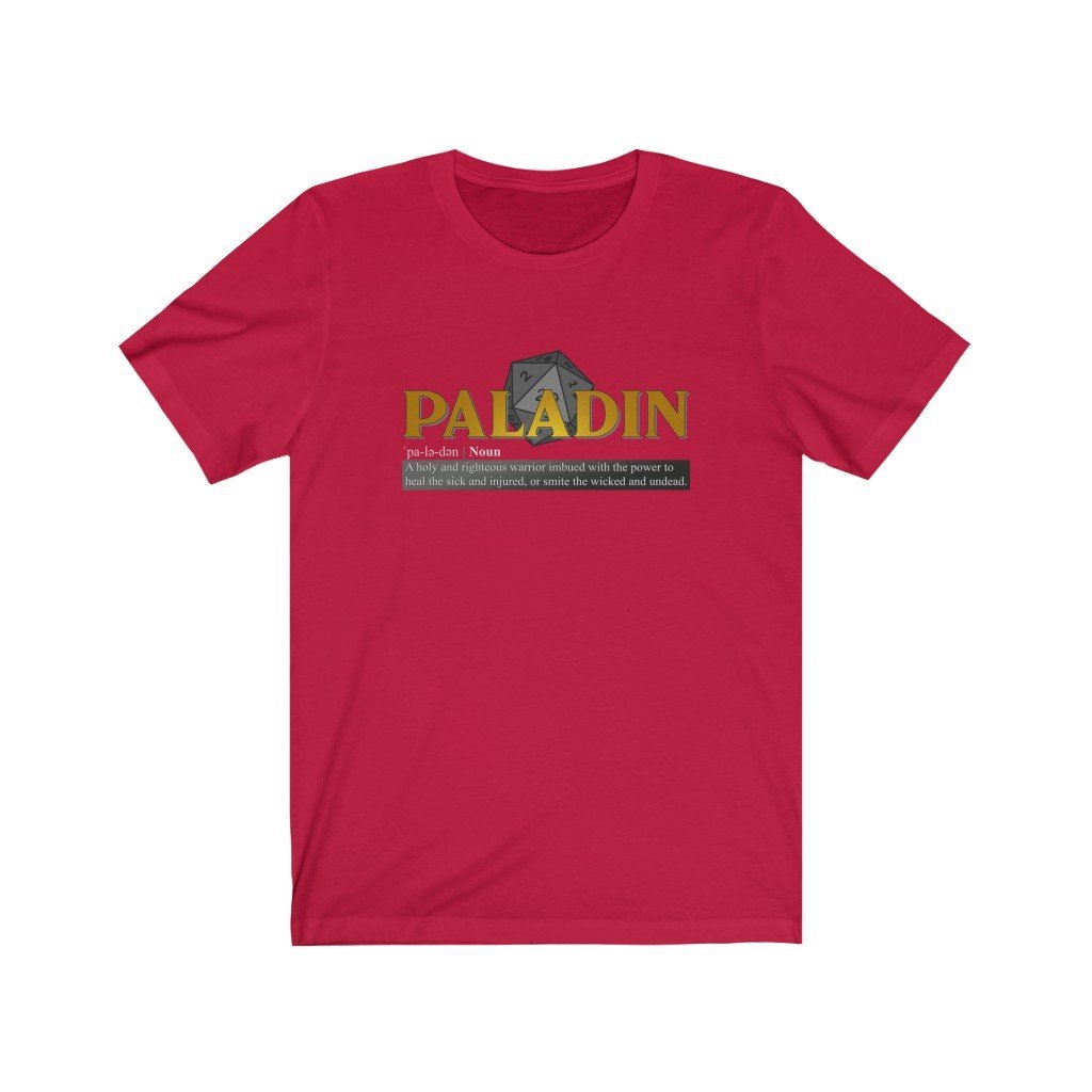 Paladin Class Definition - Funny Dungeons & Dragons T-Shirt (Unisex) [Red] NAB It Designs