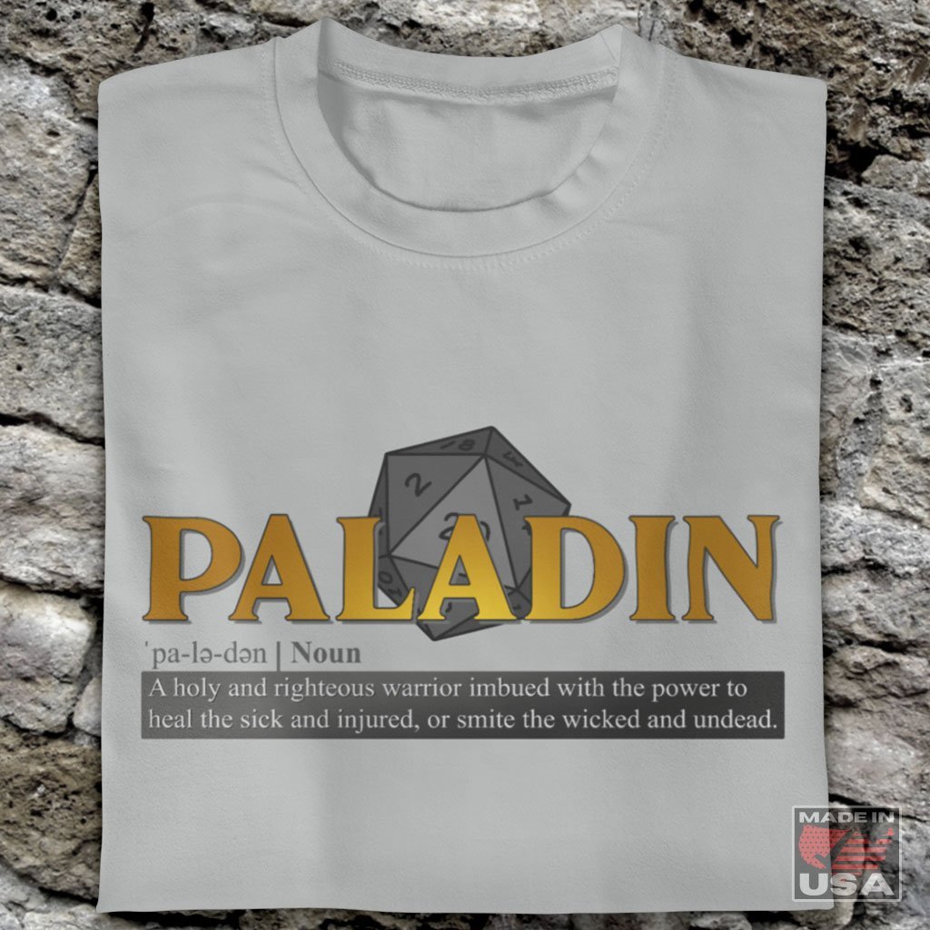 Paladin Class Definition - Funny Dungeons & Dragons T-Shirt (Unisex) [Ash] NAB It Designs