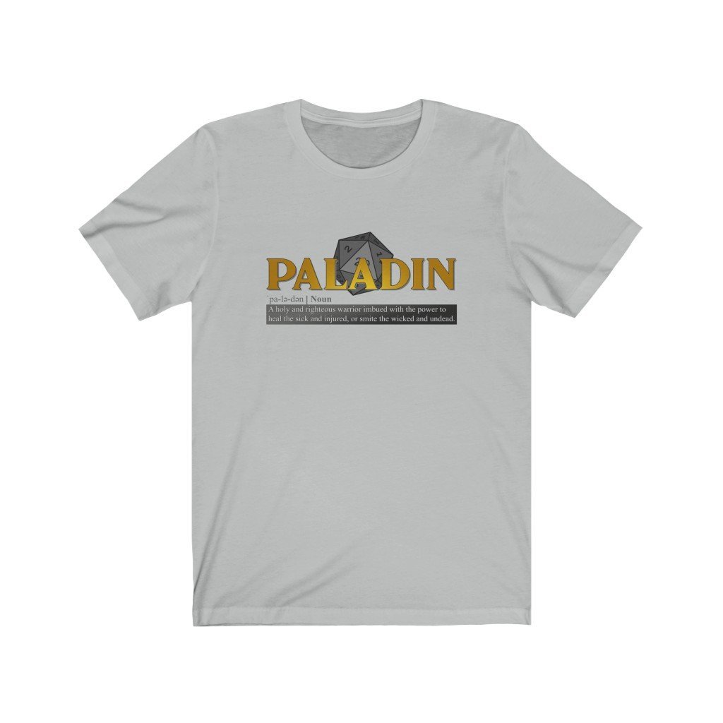 Paladin Class Definition - Funny Dungeons & Dragons T-Shirt (Unisex) [Ash] NAB It Designs