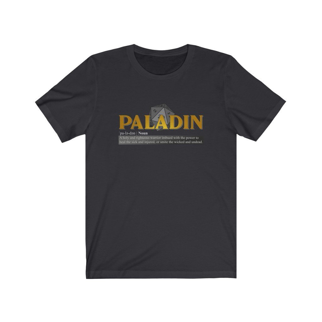 Paladin Class Definition - Funny Dungeons & Dragons T-Shirt (Unisex) [Dark Grey] NAB It Designs