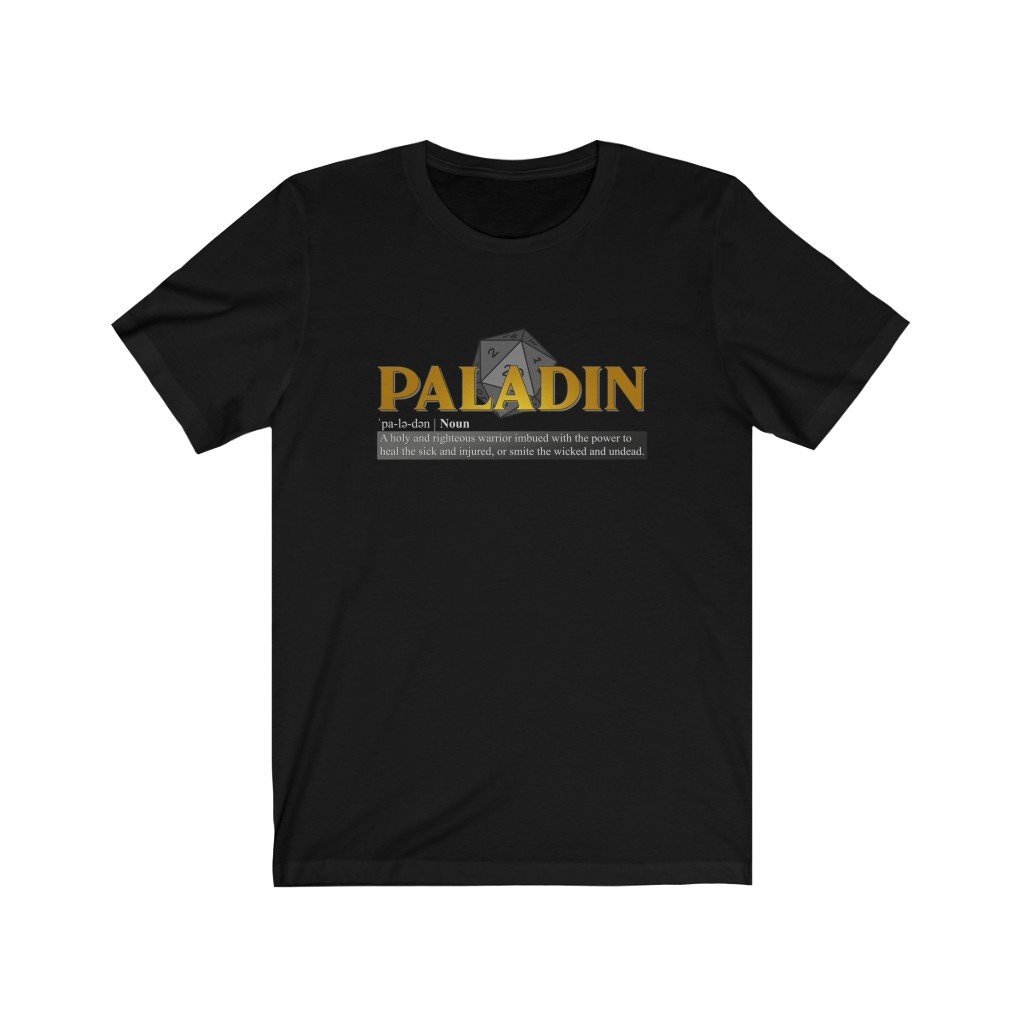 Paladin Class Definition - Funny Dungeons & Dragons T-Shirt (Unisex) [Black] NAB It Designs