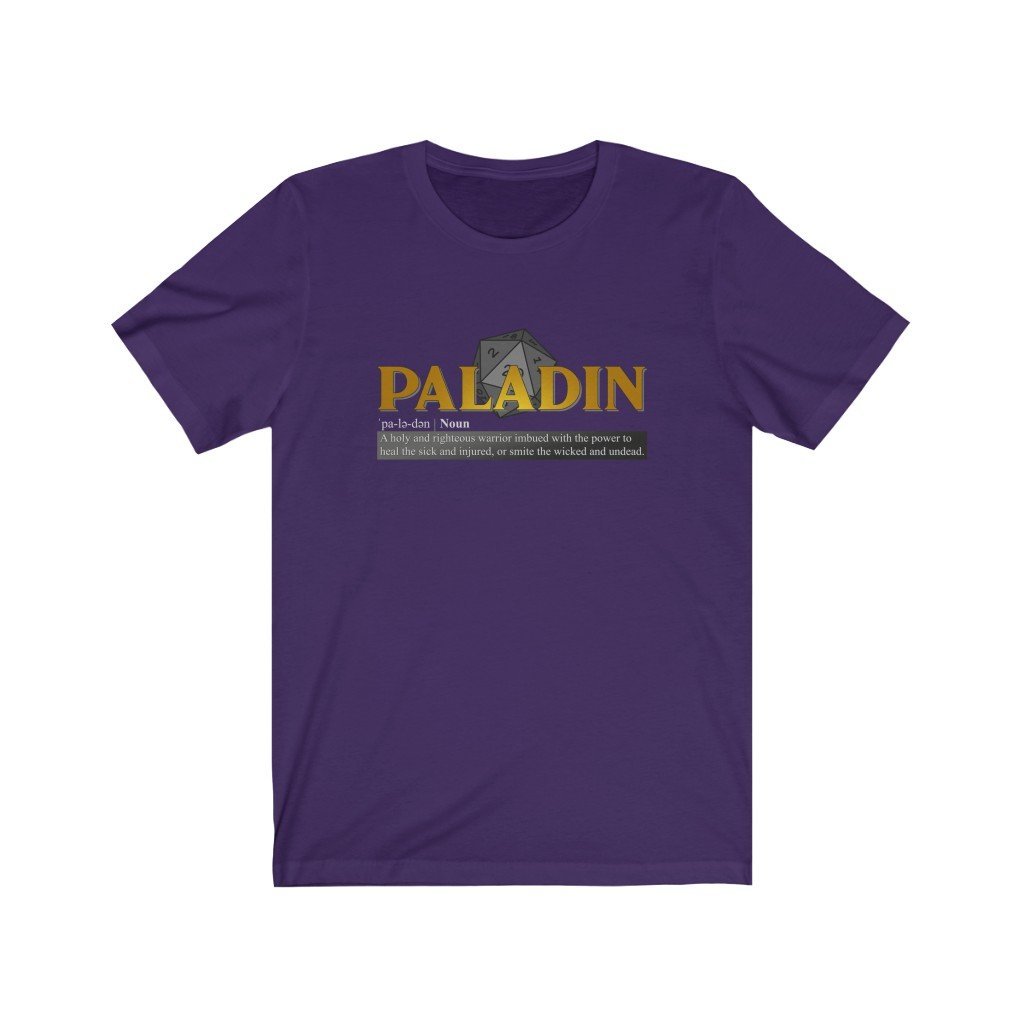 Paladin Class Definition - Funny Dungeons & Dragons T-Shirt (Unisex) [Team Purple] NAB It Designs