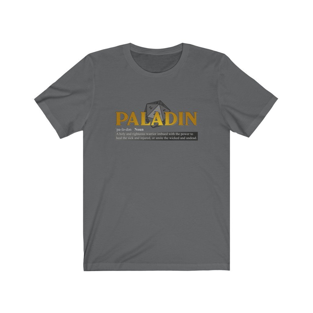 Paladin Class Definition - Funny Dungeons & Dragons T-Shirt (Unisex) [Asphalt] NAB It Designs