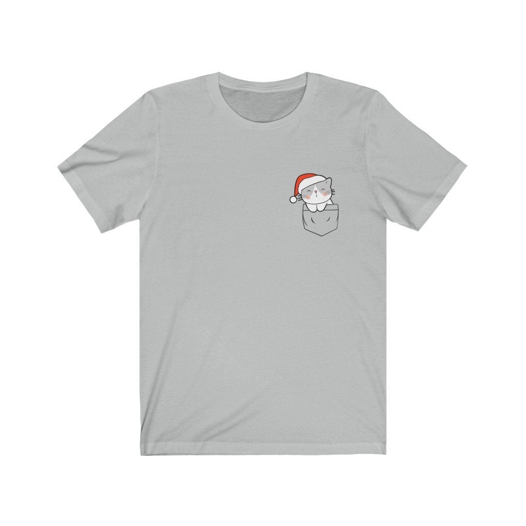 Pocket Christmas Kitten - Sleepy Sam - T-Shirt (Unisex) [Ash] NAB It Designs