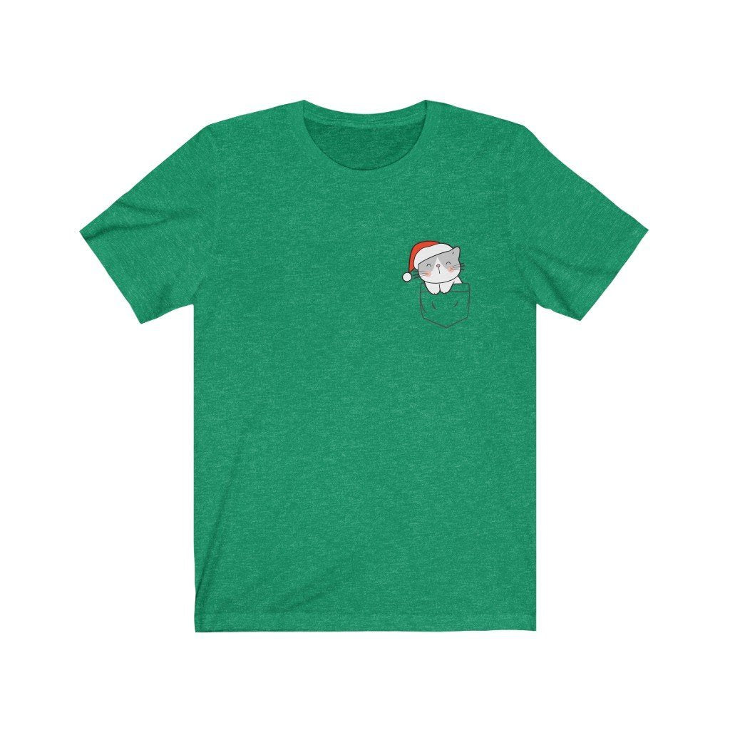 Pocket Christmas Kitten - Sleepy Sam - T-Shirt (Unisex) [Heather Kelly] NAB It Designs