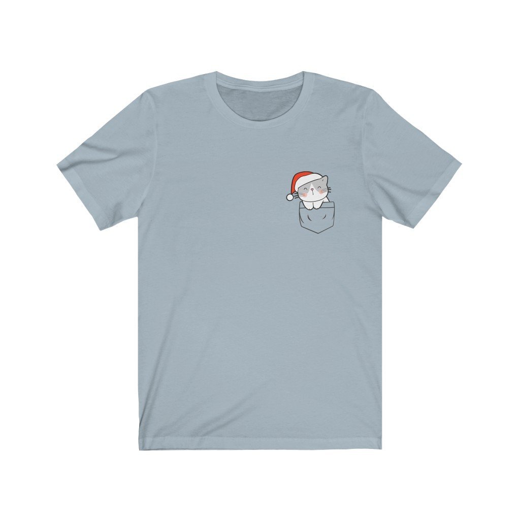 Pocket Christmas Kitten - Sleepy Sam - T-Shirt (Unisex) [Light Blue] NAB It Designs