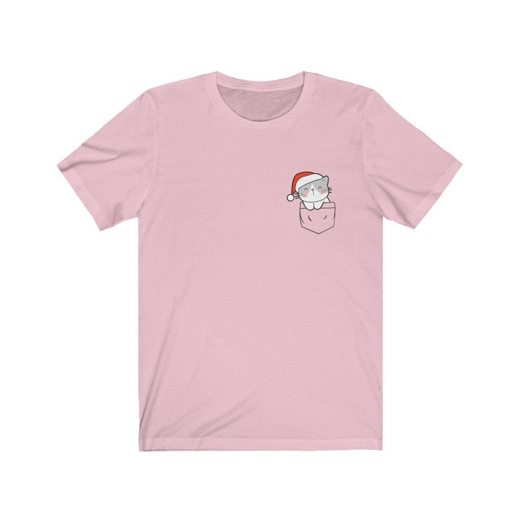 Pocket Christmas Kitten - Sleepy Sam - T-Shirt (Unisex) [Pink] NAB It Designs